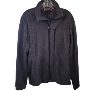 Mott & Grand Gray Zip Up Fleece Jacket Size Medium